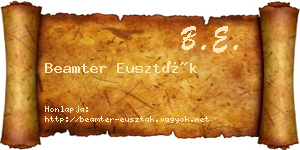 Beamter Euszták névjegykártya